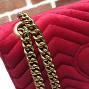 GUCCI GG Marmont Small Shoulder Bag Velvet Red ‎443497 26 cm - 4