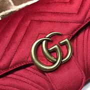 GUCCI GG Marmont Small Shoulder Bag Velvet Red ‎443497 26 cm - 2
