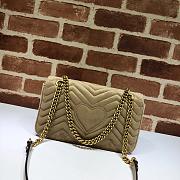 GUCCI GG Marmont Small Shoulder Bag Velvet Beige ‎443497 26 cm - 4