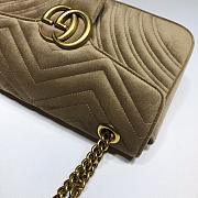 GUCCI GG Marmont Small Shoulder Bag Velvet Beige ‎443497 26 cm - 2