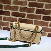 GUCCI GG Marmont Small Shoulder Bag Raffia Green Python ‎443497 26 cm - 4