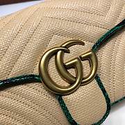 GUCCI GG Marmont Small Shoulder Bag Raffia Green Python ‎443497 26 cm - 3