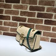 GUCCI GG Marmont Small Shoulder Bag Raffia Green Python ‎443497 26 cm - 2
