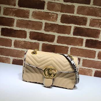 GUCCI GG Marmont Small Shoulder Bag Raffia Python ‎443497 26 cm