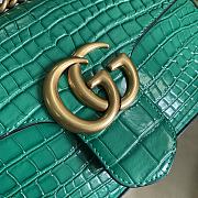 GUCCI GG Marmont Small Shoulder Bag Crocodile Leather Green ‎443497 26 cm - 6