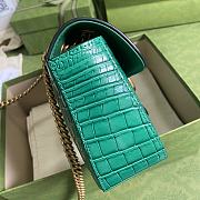 GUCCI GG Marmont Small Shoulder Bag Crocodile Leather Green ‎443497 26 cm - 5