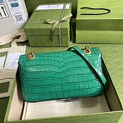 GUCCI GG Marmont Small Shoulder Bag Crocodile Leather Green ‎443497 26 cm - 3