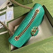 GUCCI GG Marmont Small Shoulder Bag Crocodile Leather Green ‎443497 26 cm - 4