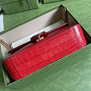 GUCCI GG Marmont Small Shoulder Bag Crocodile Leather Red ‎443497 26 cm - 6