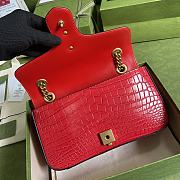 GUCCI GG Marmont Small Shoulder Bag Crocodile Leather Red ‎443497 26 cm - 5