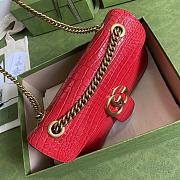 GUCCI GG Marmont Small Shoulder Bag Crocodile Leather Red ‎443497 26 cm - 4