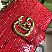 GUCCI GG Marmont Small Shoulder Bag Crocodile Leather Red ‎443497 26 cm - 3