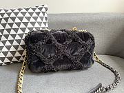 Chanel 19 Large Cotton Canvas Calfskin Flap Bag Black 30 cm - 4