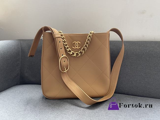 Chanel Calfskin Hobo Bag Beige AS2844 29 cm - 1