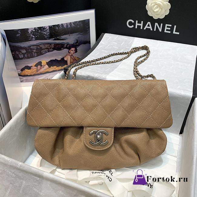 Chanel Flap Shopping Bag Beige 30x18x4cm - 1