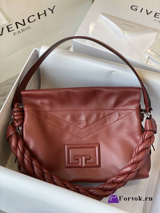 Givenchy Medium ID93 Shoulder Bag In Red Brown BB50E 27x15x20cm - 1