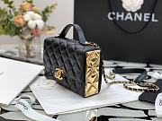 Chanel Mini Flap Bag With Handle Lambskin & Gold Metal Black AS2796 12.55x17.5x5.5cm  - 2