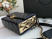 Chanel Mini Flap Bag With Handle Lambskin & Gold Metal Black AS2796 12.55x17.5x5.5cm  - 5