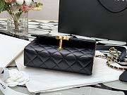 Chanel Mini Flap Bag With Handle Lambskin & Gold Metal Black AS2796 12.55x17.5x5.5cm  - 3