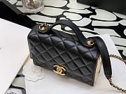 Chanel Mini Flap Bag With Handle Lambskin & Gold Metal Black AS2796 12.55x17.5x5.5cm  - 6