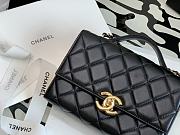 Chanel Mini Flap Bag With Handle Lambskin & Gold Metal Black AS2796 12.55x17.5x5.5cm  - 4