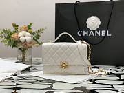 Chanel Mini Flap Bag With Handle Lambskin & Gold Metal White AS2796 12.55x17.5x5.5cm  - 1