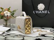 Chanel Mini Flap Bag With Handle Lambskin & Gold Metal White AS2796 12.55x17.5x5.5cm  - 5