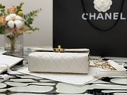 Chanel Mini Flap Bag With Handle Lambskin & Gold Metal White AS2796 12.55x17.5x5.5cm  - 4