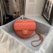 Chanel Heart Shaped Pre-spring 2022 Peach 20×17×6.5cm - 1