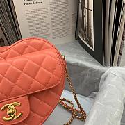 Chanel Heart Shaped Pre-spring 2022 Peach 20×17×6.5cm - 6