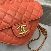 Chanel Heart Shaped Pre-spring 2022 Peach 20×17×6.5cm - 5