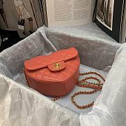 Chanel Heart Shaped Pre-spring 2022 Peach 20×17×6.5cm - 3