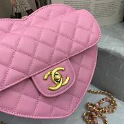 Chanel Heart Shaped Pre-spring 2022 Pink 20×17×6.5cm - 2
