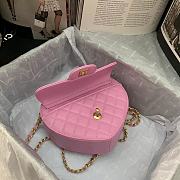 Chanel Heart Shaped Pre-spring 2022 Pink 20×17×6.5cm - 3
