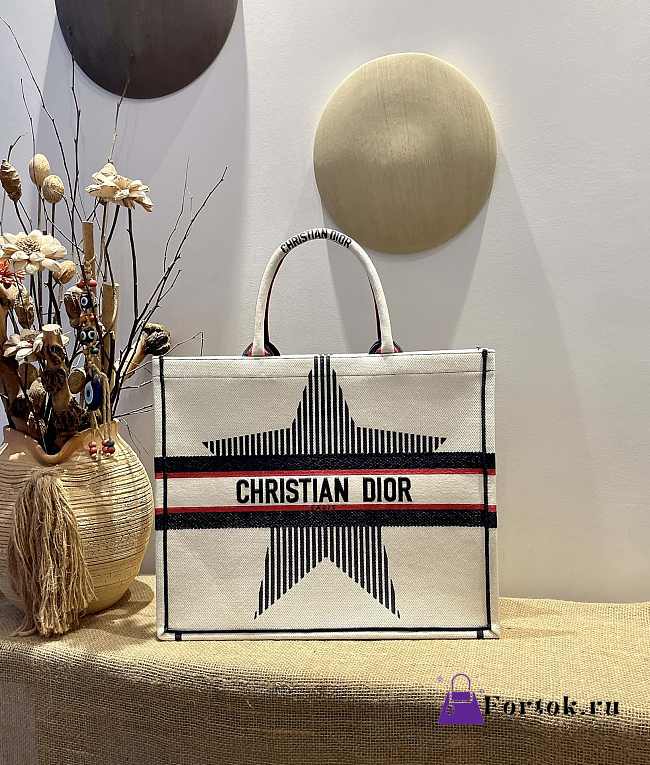 Dior Dioralps Book Tote Three-Tone Embroidery White M1286 41.5 cm - 1