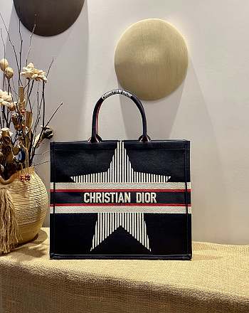 Dior Dioralps Book Tote Three-Tone Embroidery Black M1286 41.5 cm