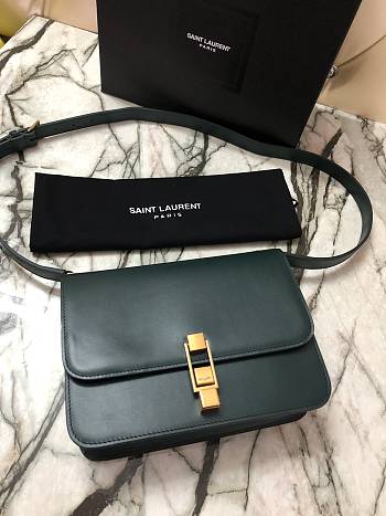 Ysl Carre Satchel In Box Dark Green 6332141 23.0x17.5x6.5cm 