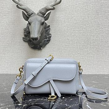 Dior Saddle Double Pouch In Light Blue S5668CCEH 19 x 10.5 x 5 cm