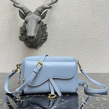 Dior Saddle Double Pouch In Blue S5668CCEH 19 x 10.5 x 5 cm