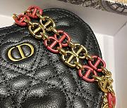 Dior Dioramour Caro Heart Pouch With Chain In Black S5097 11x10x1.5cm - 3
