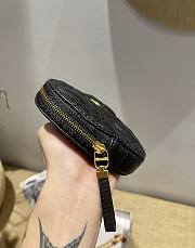 Dior Dioramour Caro Heart Pouch With Chain In Black S5097 11x10x1.5cm - 4