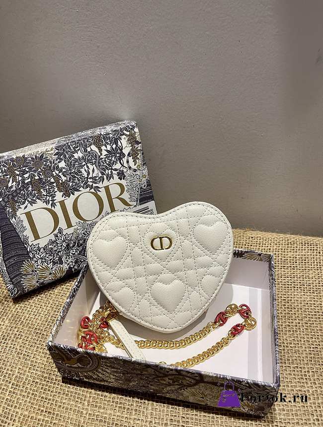 dioramour dior caro heart pouch with chain