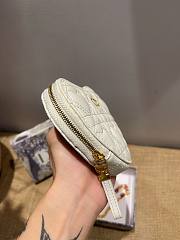 Dior Dioramour Caro Heart Pouch With Chain In White S5097 11x10x1.5cm - 2