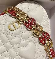 Dior Dioramour Caro Heart Pouch With Chain In White S5097 11x10x1.5cm - 5