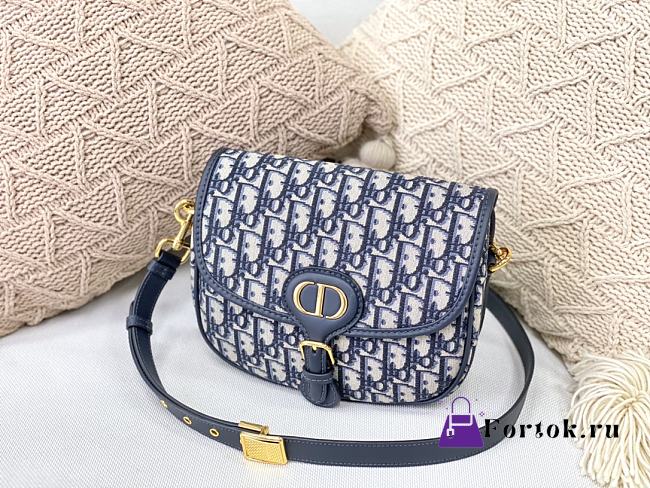Dior Medium Bobby Bag Box Dior Oblique Jacquard Blue M9319 22x17x6cm - 1
