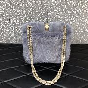 Valentino Small Lock Mink-fur Shoulder Bag Purple 21 cm - 2