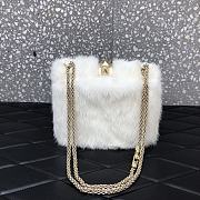 Valentino Small Lock Mink-fur Shoulder Bag White 21 cm - 2