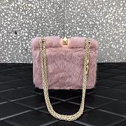 Valentino Small Lock Mink-fur Shoulder Bag Rose Pink 21 cm - 4