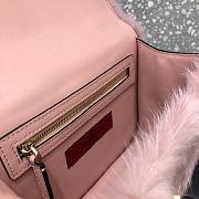 Valentino Small Lock Mink-fur Shoulder Bag Rose Pink 21 cm - 3