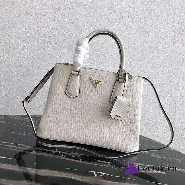 Prada Medium Galleria Saffiano White 1BA232 31×22.5×13.5cm - 1